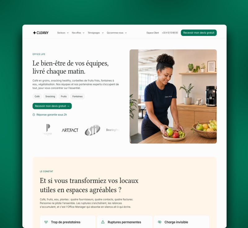 Cleany Office Life service page
