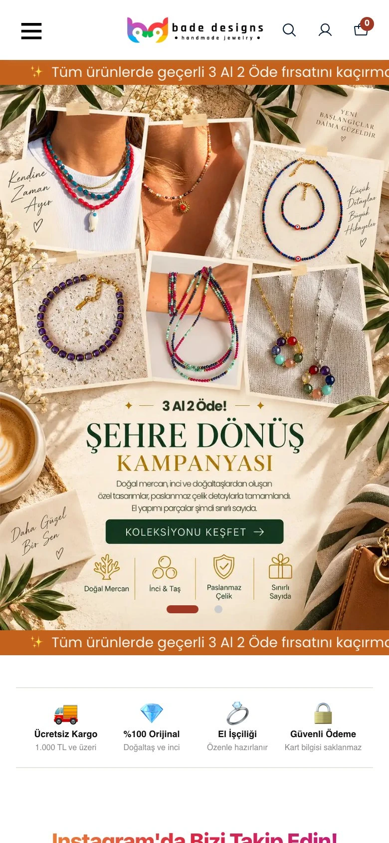 Bade Designs mobil görünüm