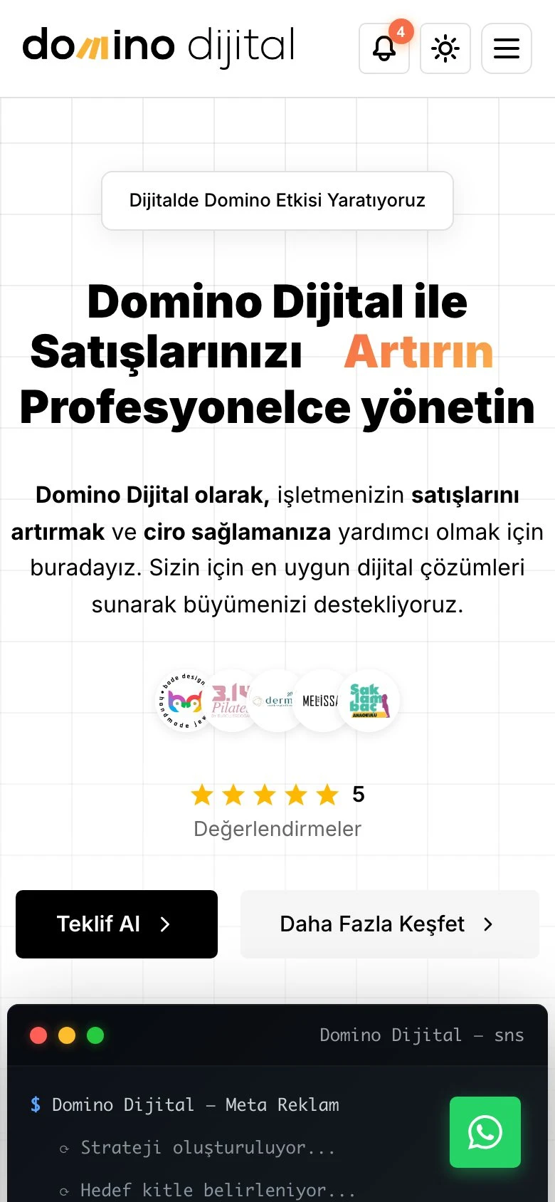Domino Dijital mobil görünüm