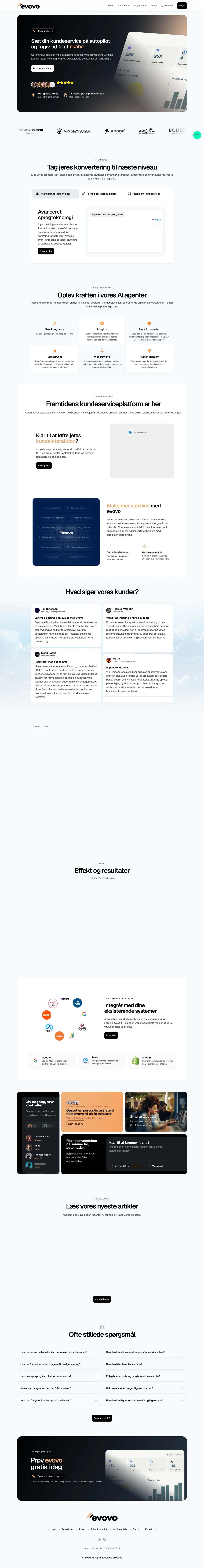 Evovo full-page view