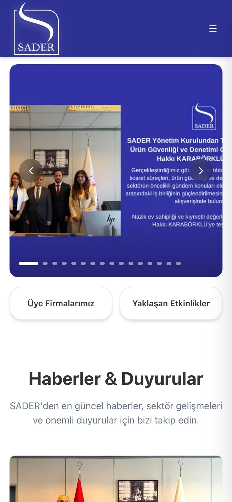 SADER mobil görünüm