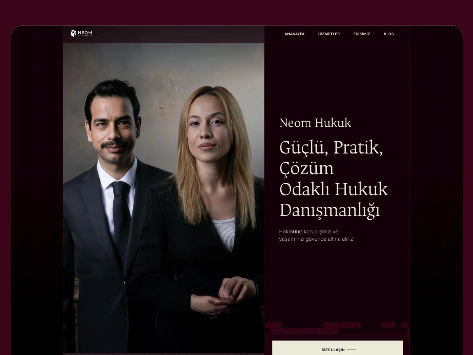 Neom Hukuk proje ekran görüntüsü