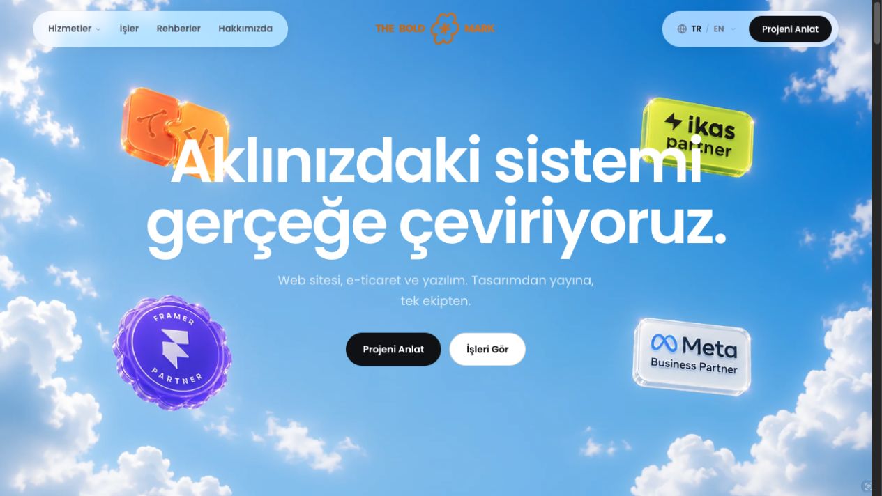 TheBoldMark Ajans web sitesi vaka çalışması